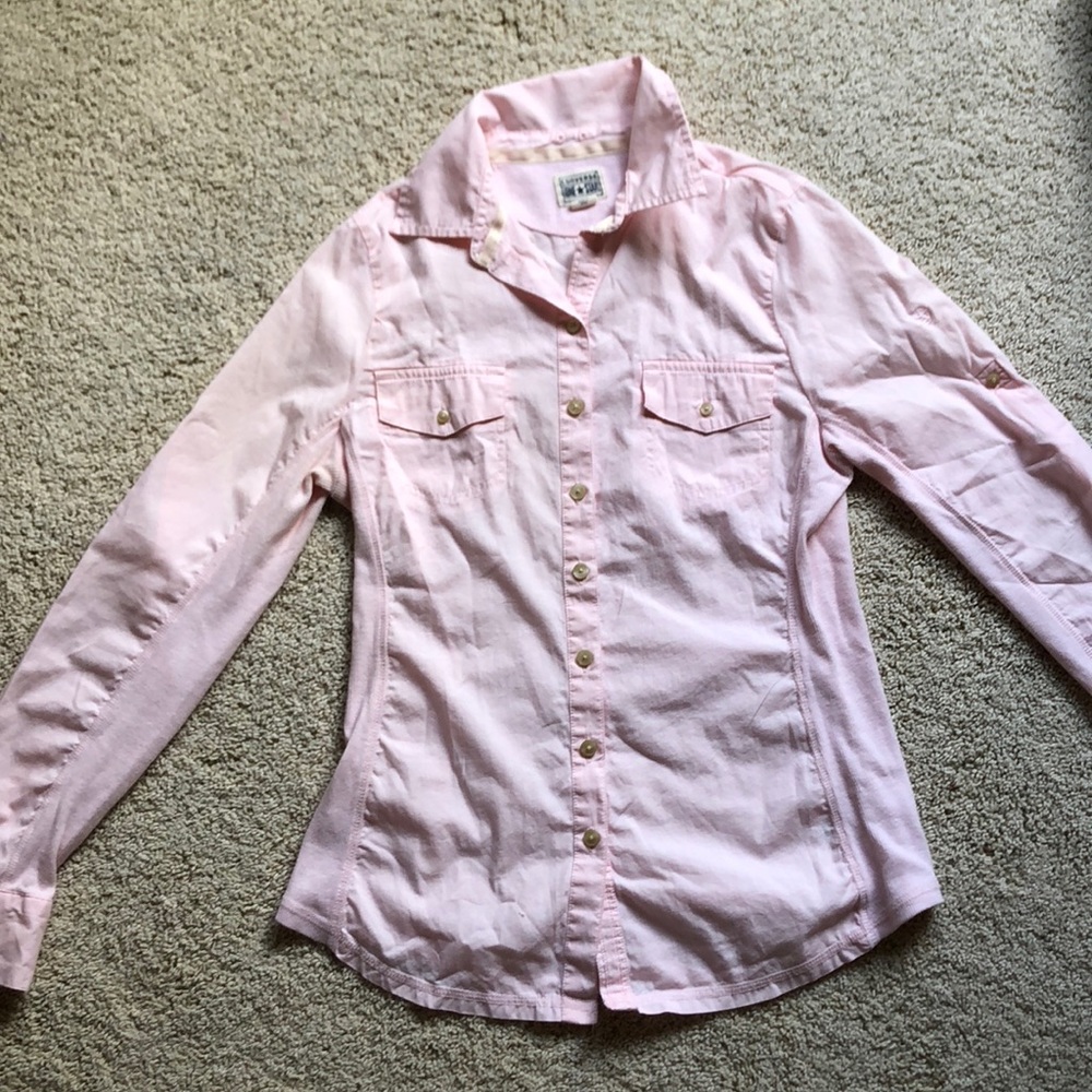 Light Pink Converse Button Up top